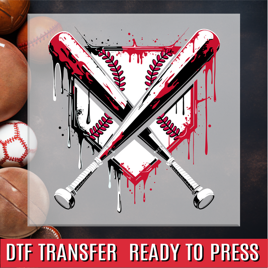 Baseball Home Plate Drip DTF Transfer