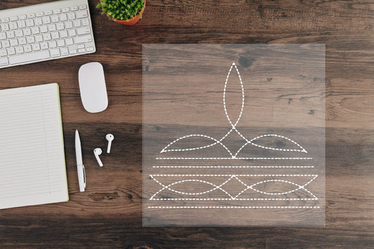 White Boot Stitch DTF Transfer , DTF Print , transfer mockup