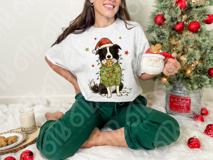 Border Collie Christmas DTF Transfer