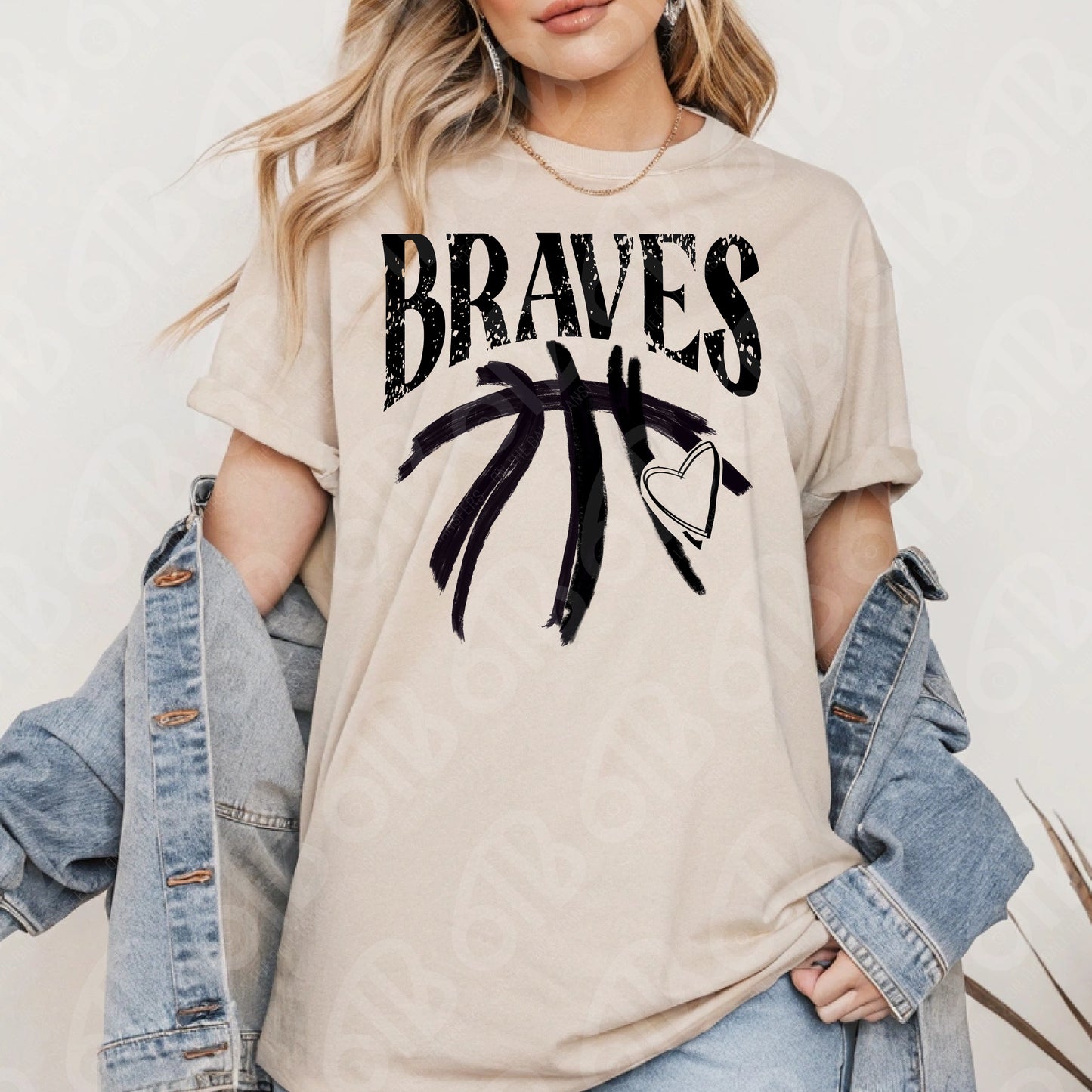 Braves Basketball Sketch DTF Transfer