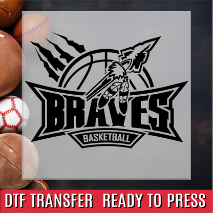 Braves Basketball Arrowhead DTF Transfer
