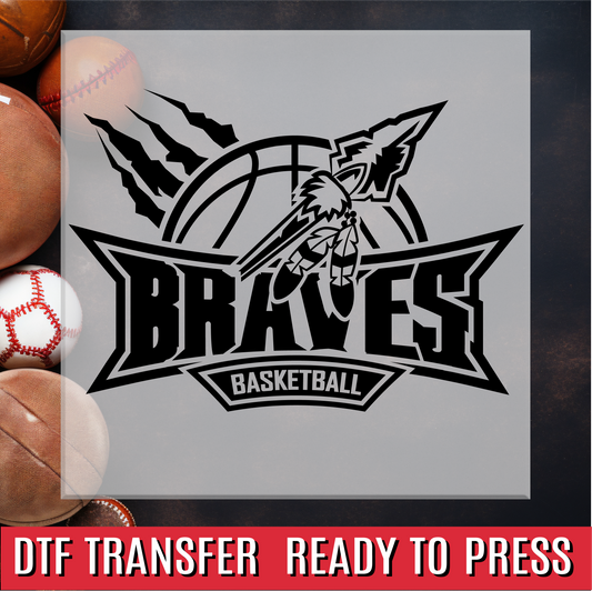 Braves Basketball Arrowhead DTF Transfer