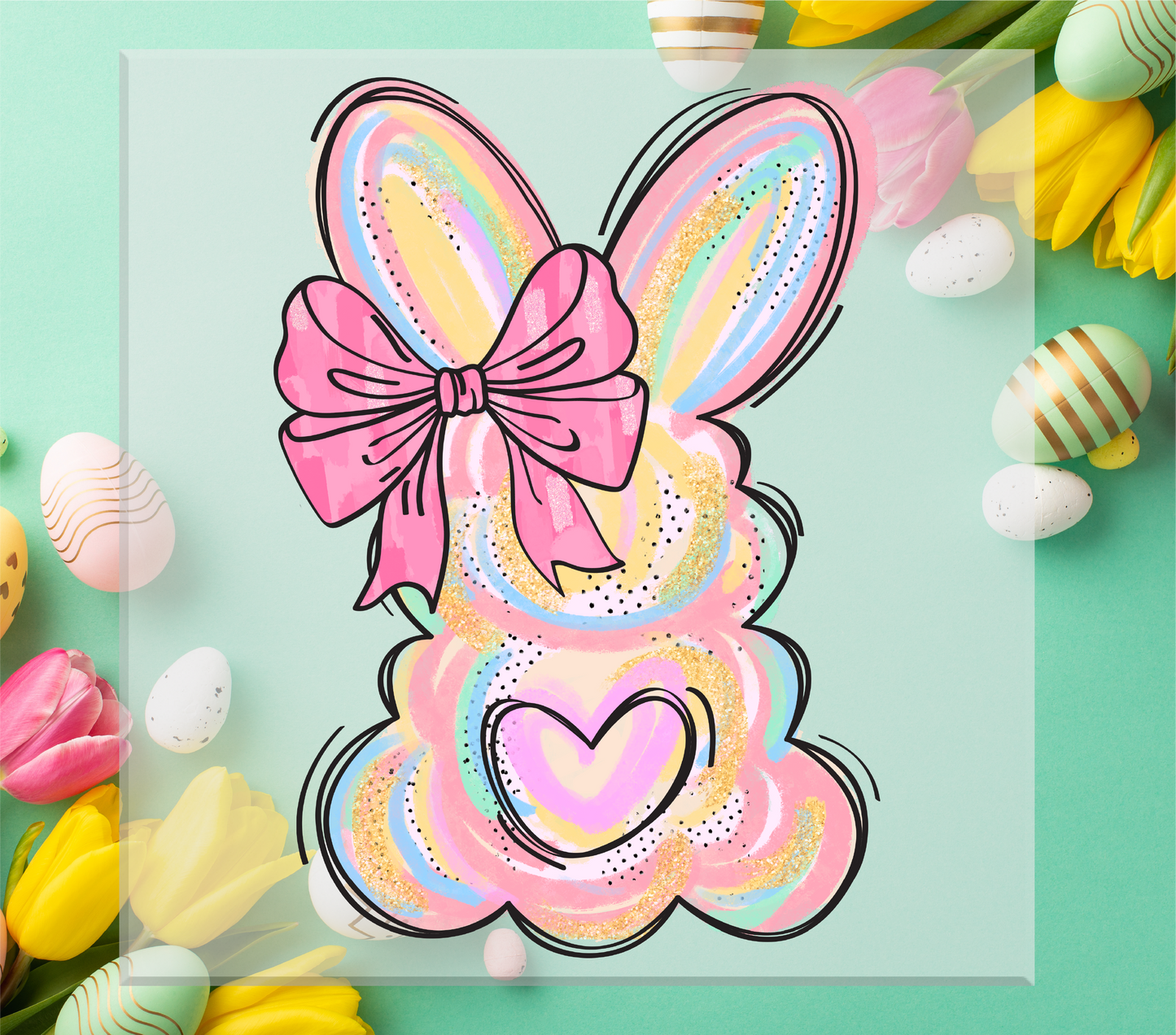Brushstroke Bunny DTF Transfer