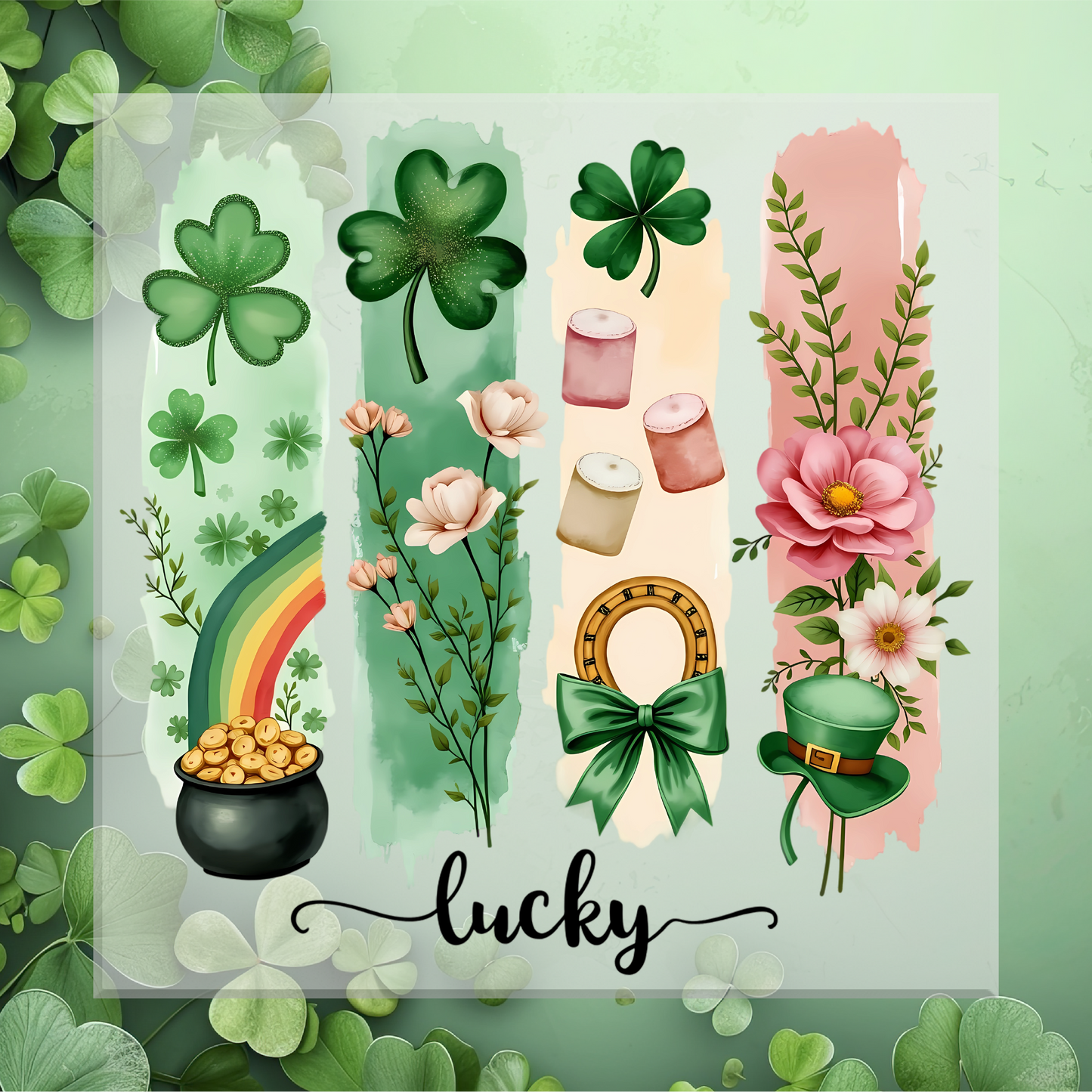 Lucky St. Patrick's Brushstrokes DTF Transfer