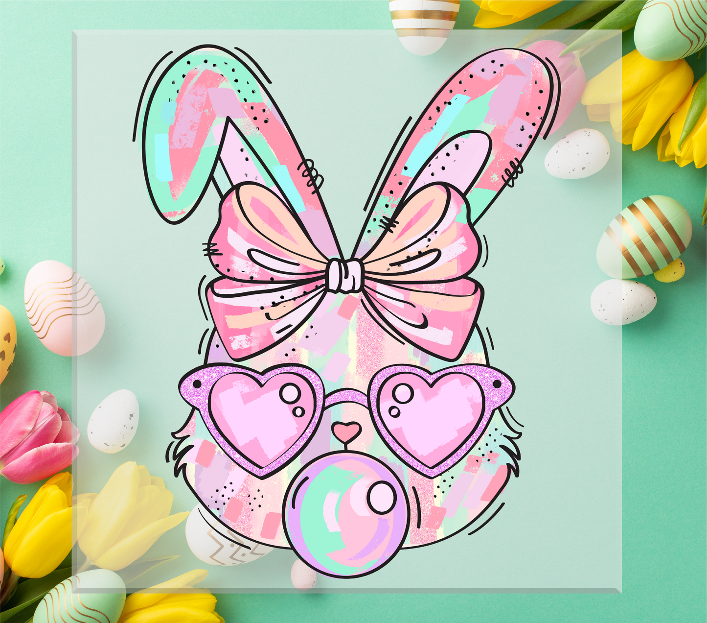 Bubblegum Easter Bunny DTF Transfer