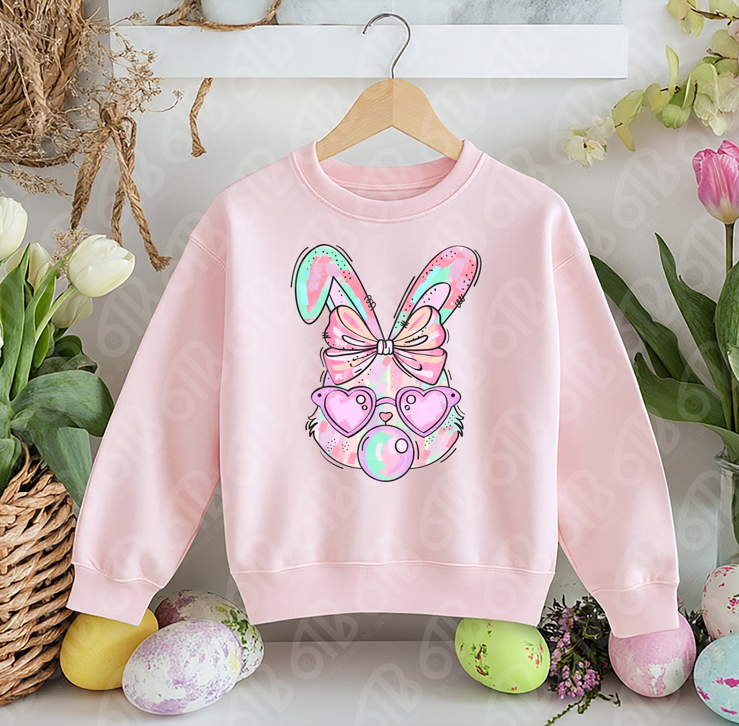 Bubblegum Easter Bunny DTF Transfer