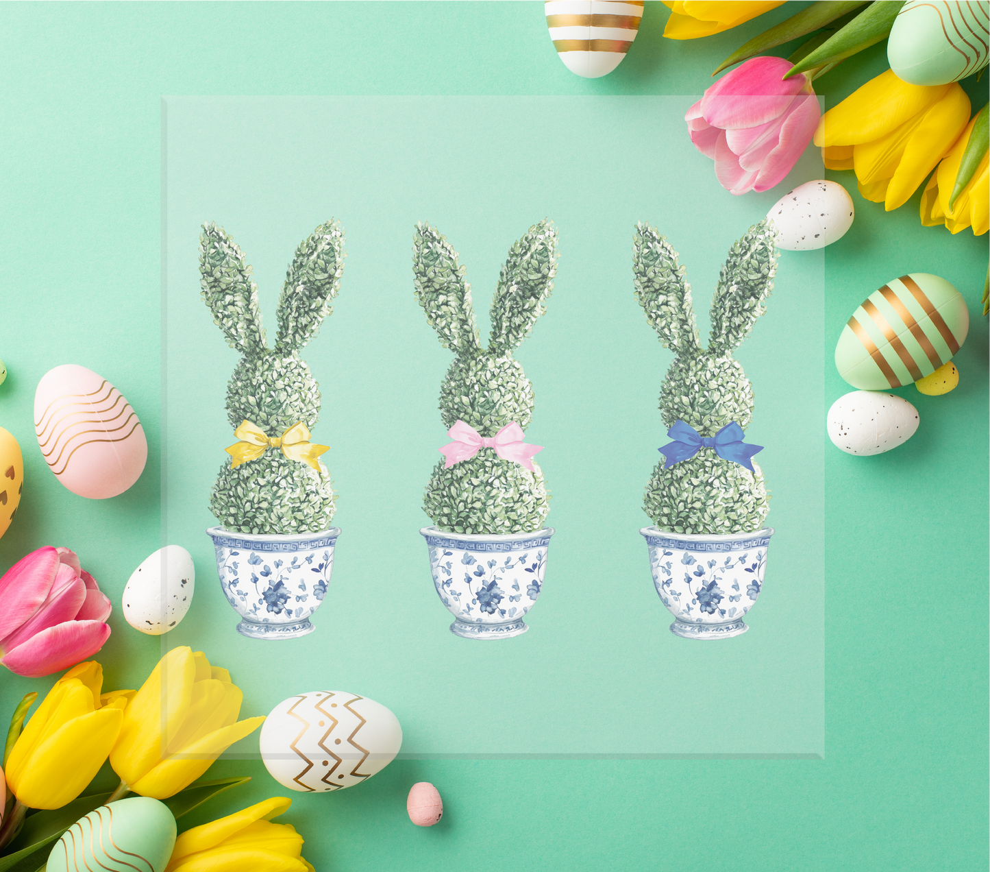 Bunny Topiary DTF Transfers