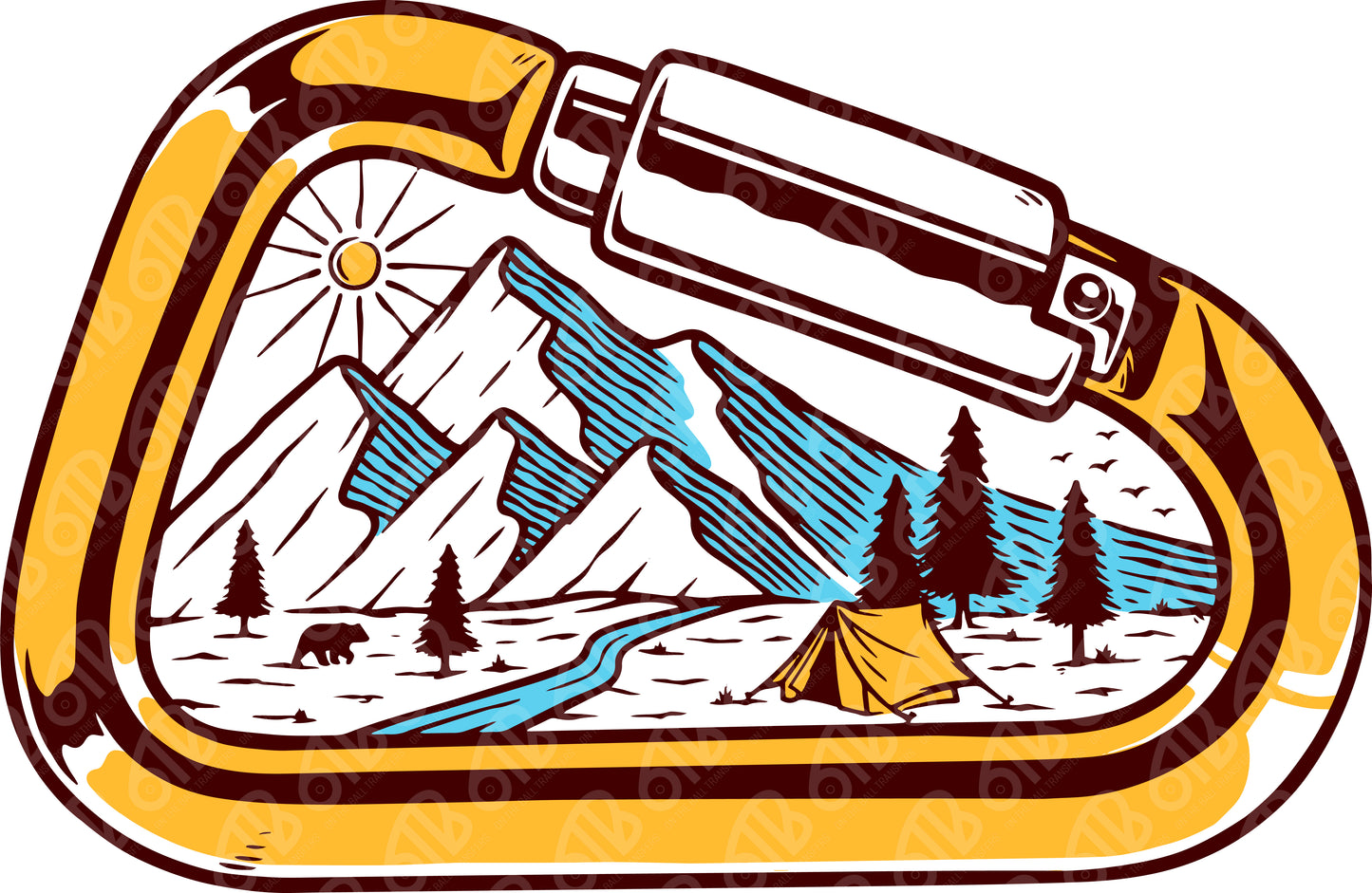 Mountain Climbing Carabiner DTF Transfer