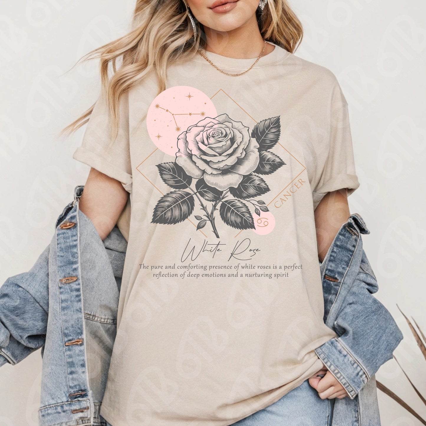 Cancer Zodiac Flowers DTF Transfer