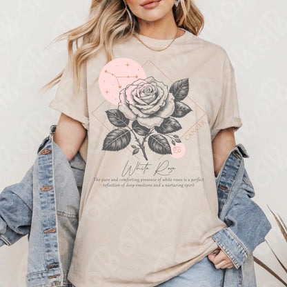 Cancer Zodiac Flowers DTF Transfer