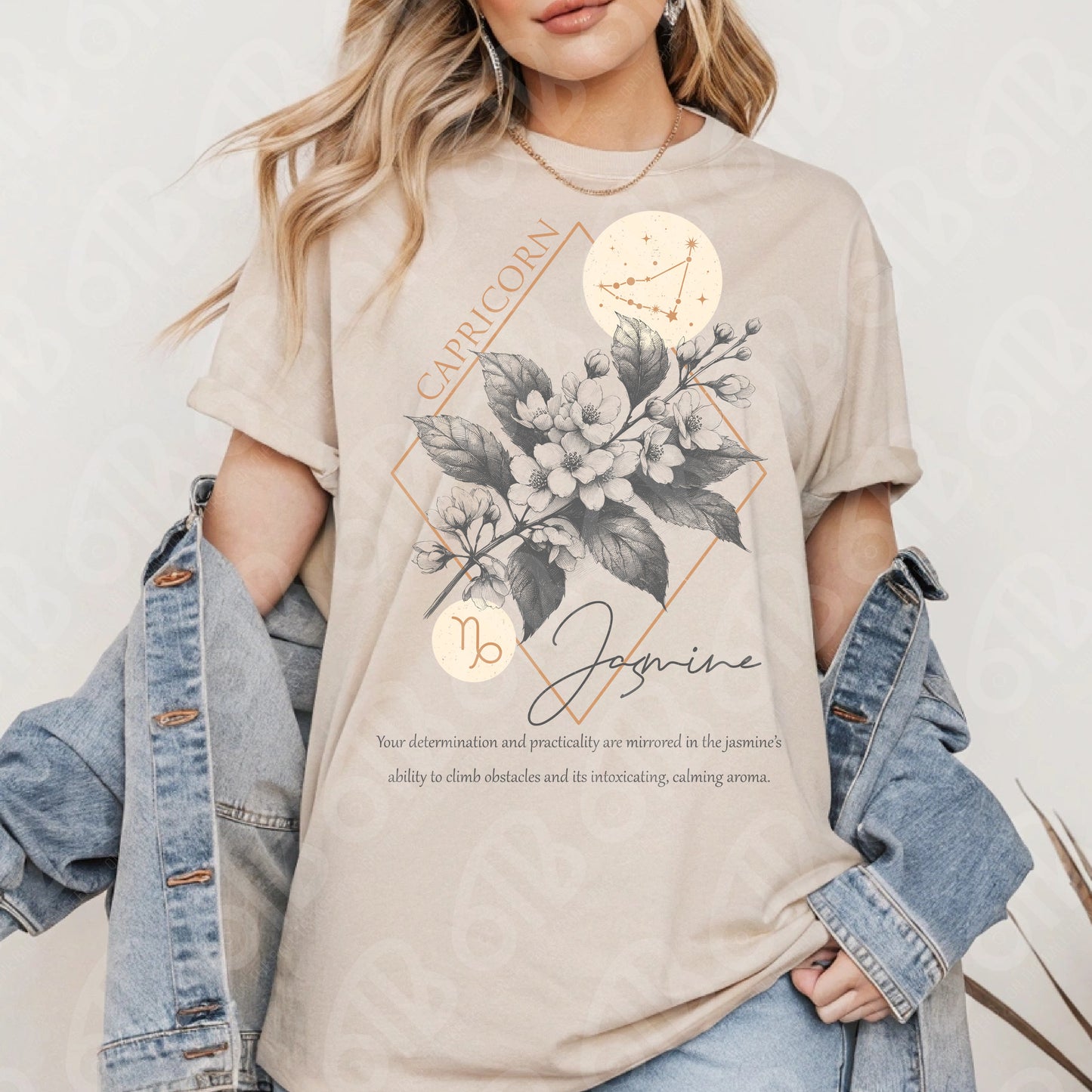 Capricorn Zodiac Flowers DTF Transfer