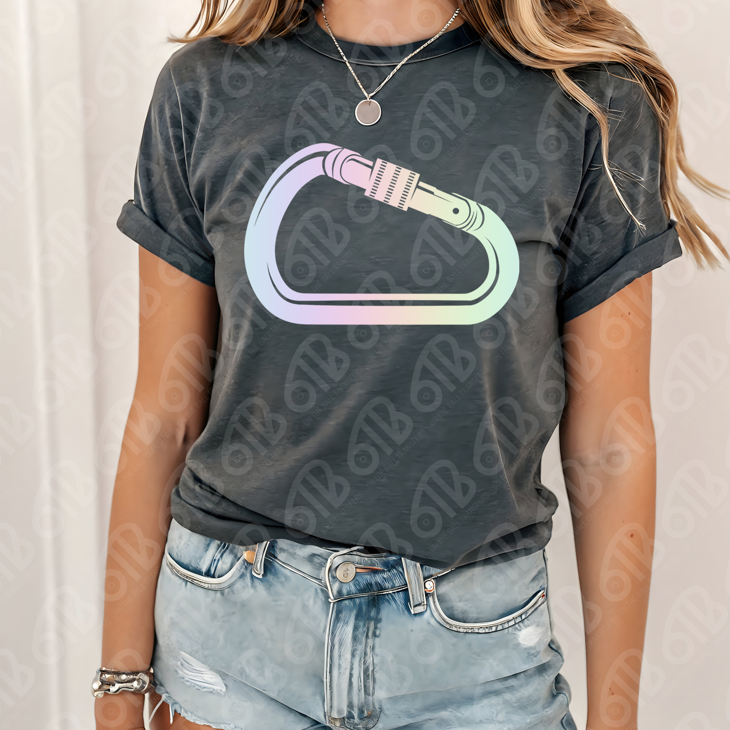 Pastel Rainbow Carabiner DTF Transfer