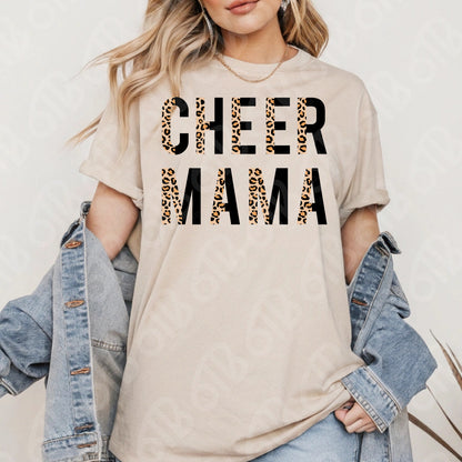Leopard Cheer Mama DTF Transfer