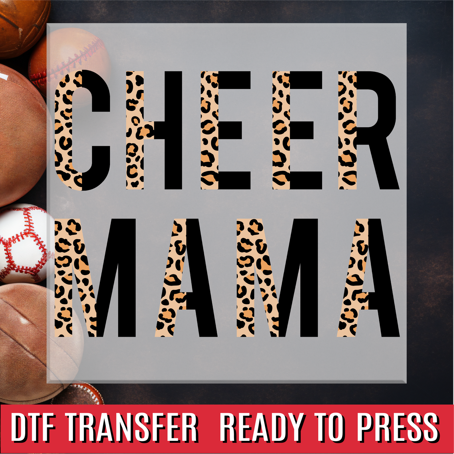 Leopard Cheer Mama DTF Transfer