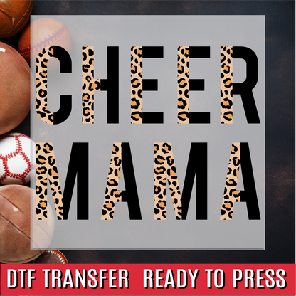 Leopard Cheer Mama DTF Transfer