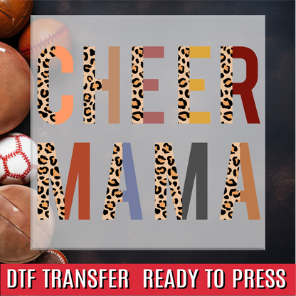 Leopard Cheer Mama DTF Transfer