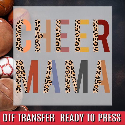 Leopard Cheer Mama DTF Transfer