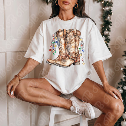 Cowboy Boots Christmas DTF Transfer