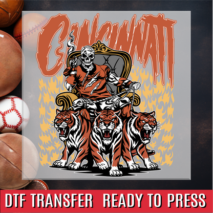 Cincinnati Skeleton Football Player DTF Transfer