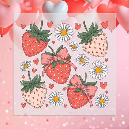 Coquette Valentine's Strawberries DTF Transfer