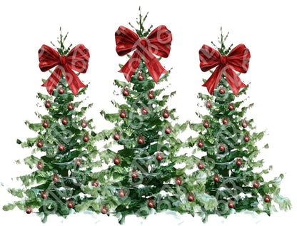 Brushstroke Christmas Trees DTF Transfer