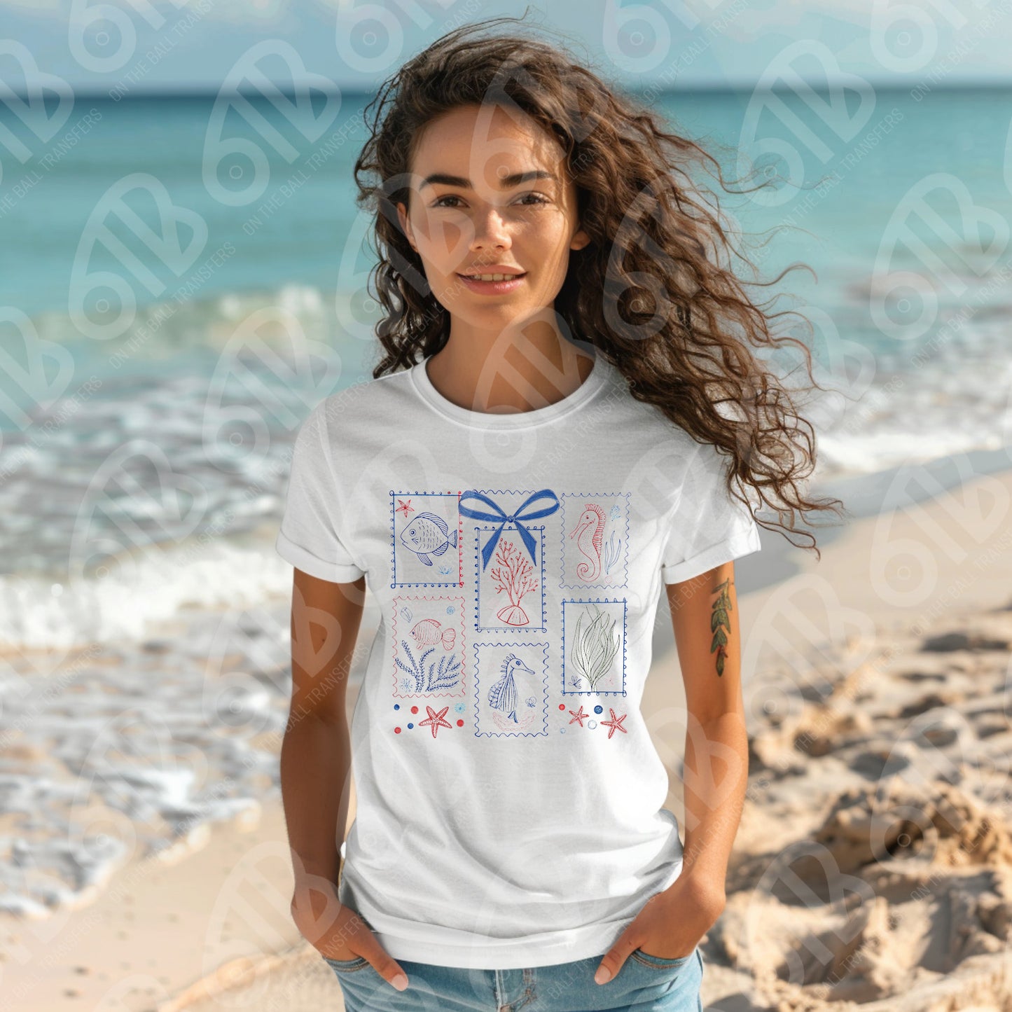 Coastal Summer Stamps DTF Transfer