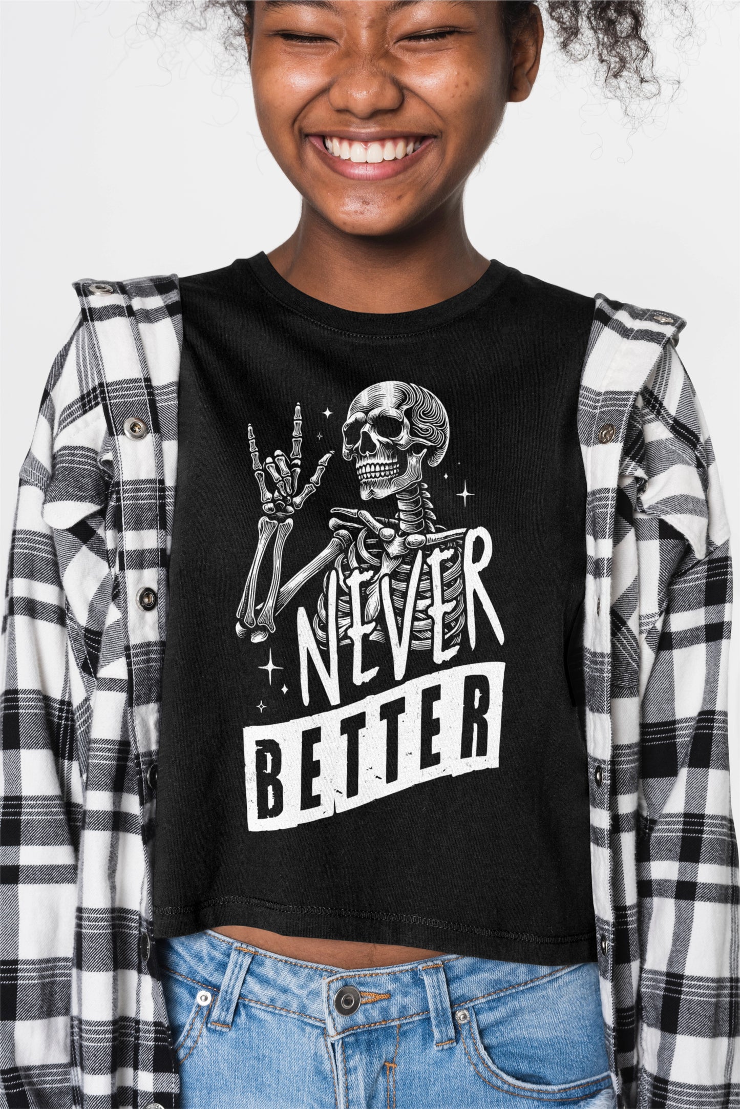 Never Better Skeleton DTF Transfer