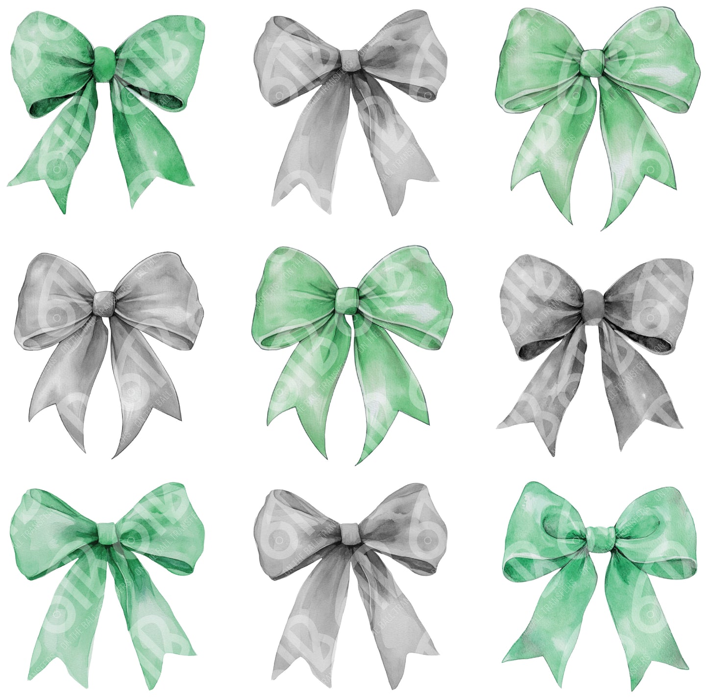 Green Grey Coquette Sublimation Transfers