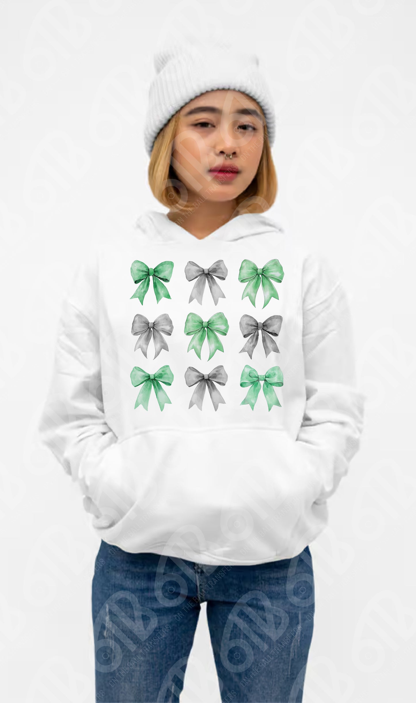 Green Grey Coquette Sublimation Transfers