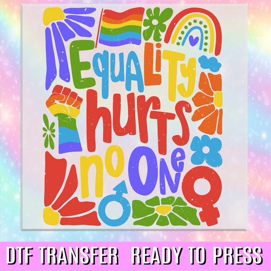 Equality Hurts No One DTF Transfer