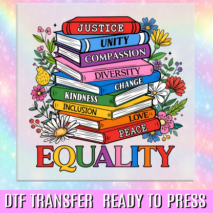 Equality Book Stack DTF Transfer