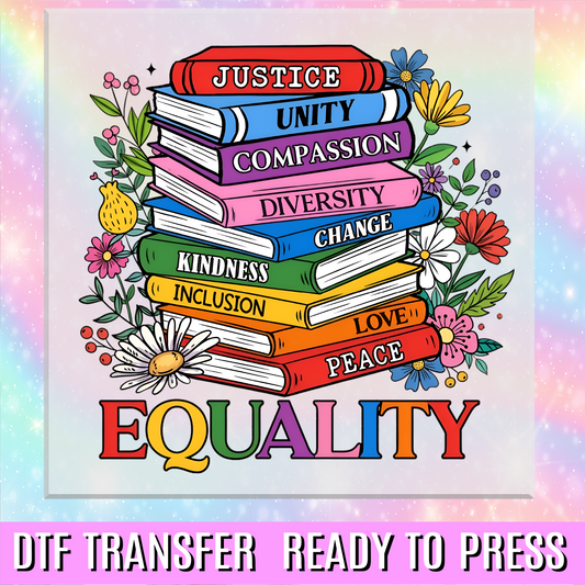 Equality Book Stack DTF Transfer