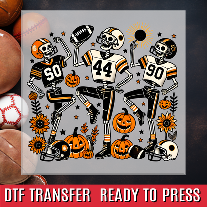 Fall Football Skeleton Players DTF Transfer