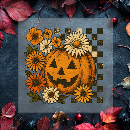 Fall Floral Pumpkin DTF Transfer