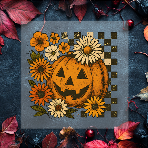 Fall Floral Pumpkin DTF Transfer