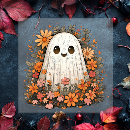 Fall Floral Ghost DTF Transfer