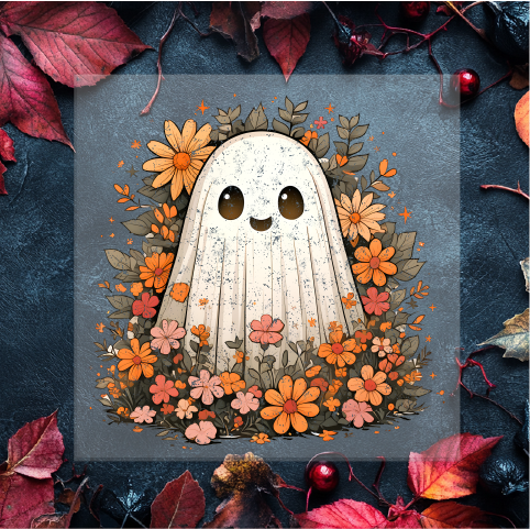 Fall Floral Ghost DTF Transfer