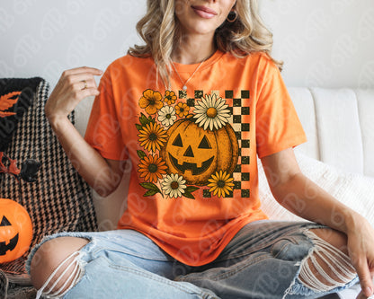 Fall Floral Pumpkin DTF Transfer
