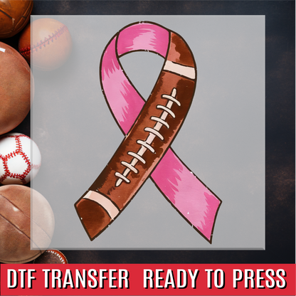 Football Breast Cancer Ribbon DTF Transfer