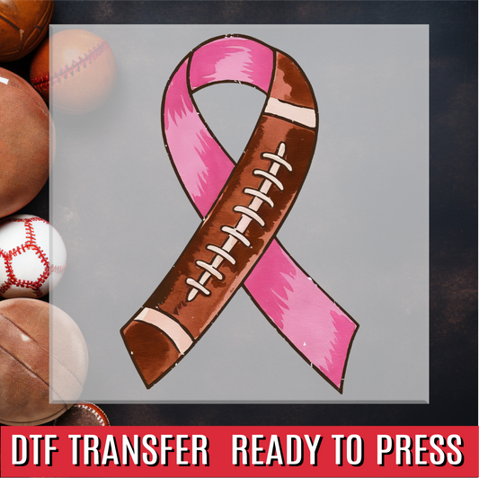 Football Breast Cancer Ribbon DTF Transfer