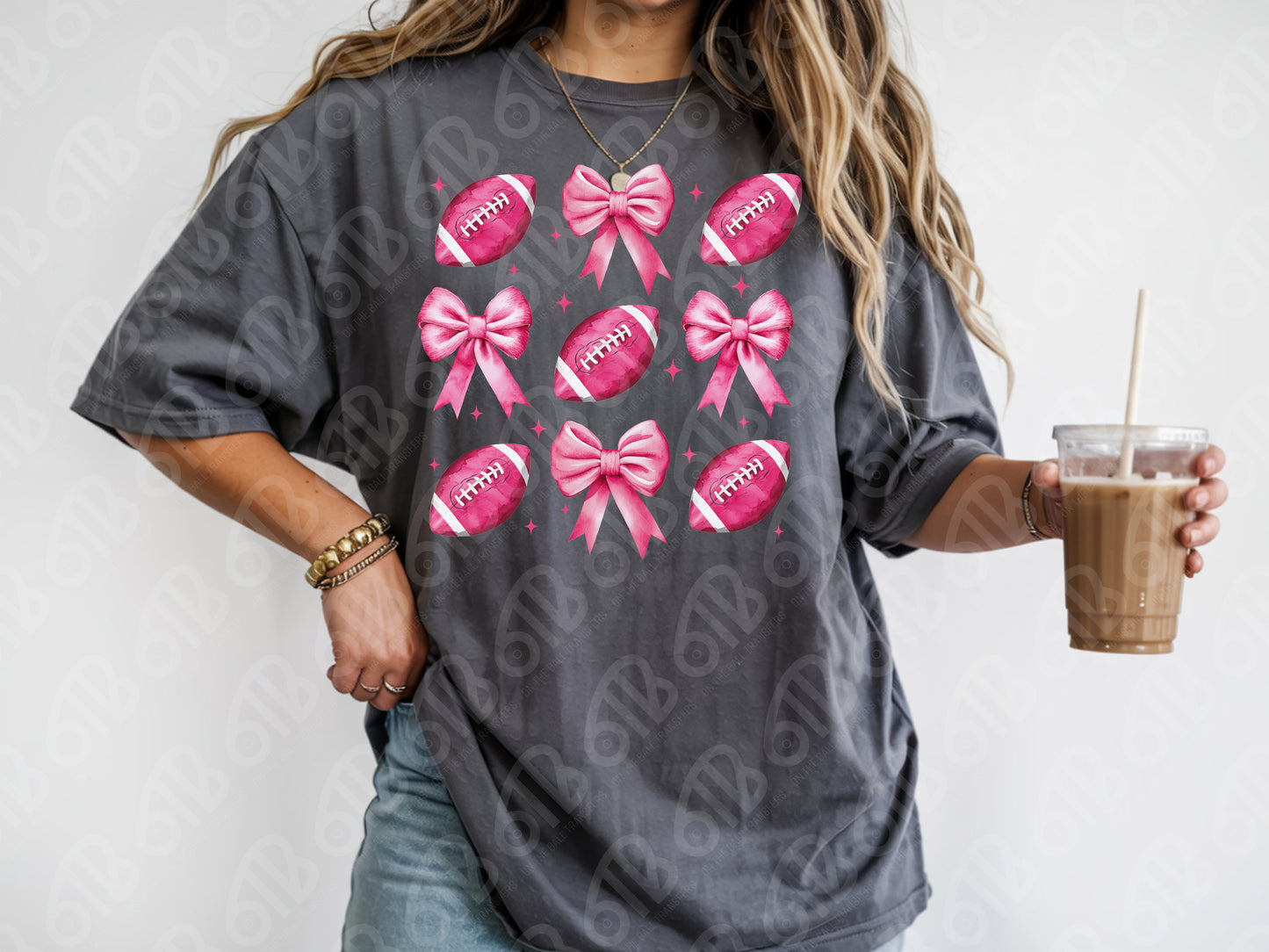 Pink Football Coquette DTF Transfer