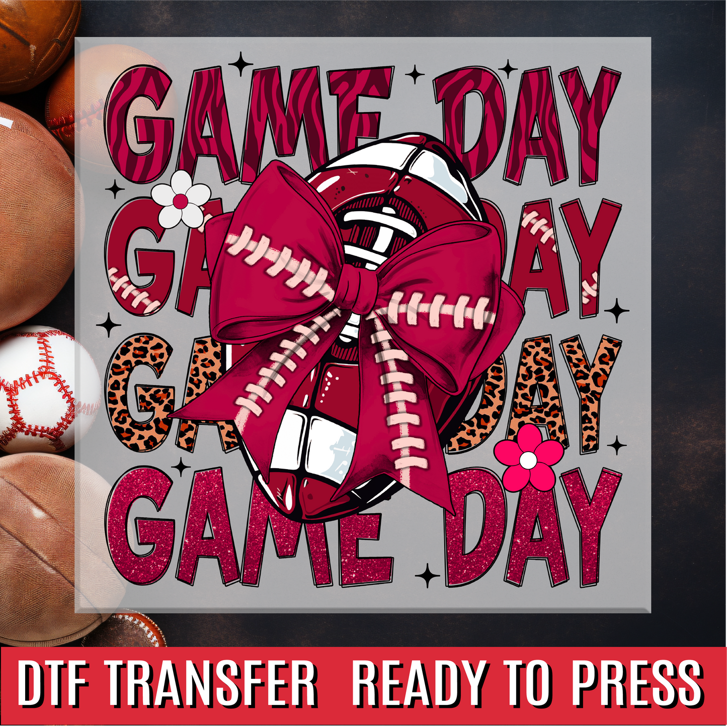 Football Game Day Maroon DTF Transfer