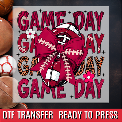 Football Game Day Maroon DTF Transfer