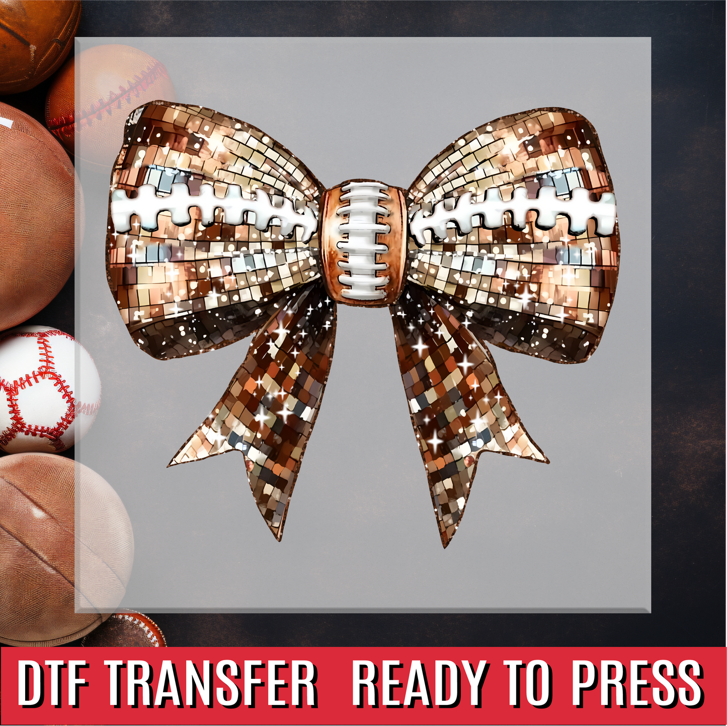 Football Bow DTF Transfer