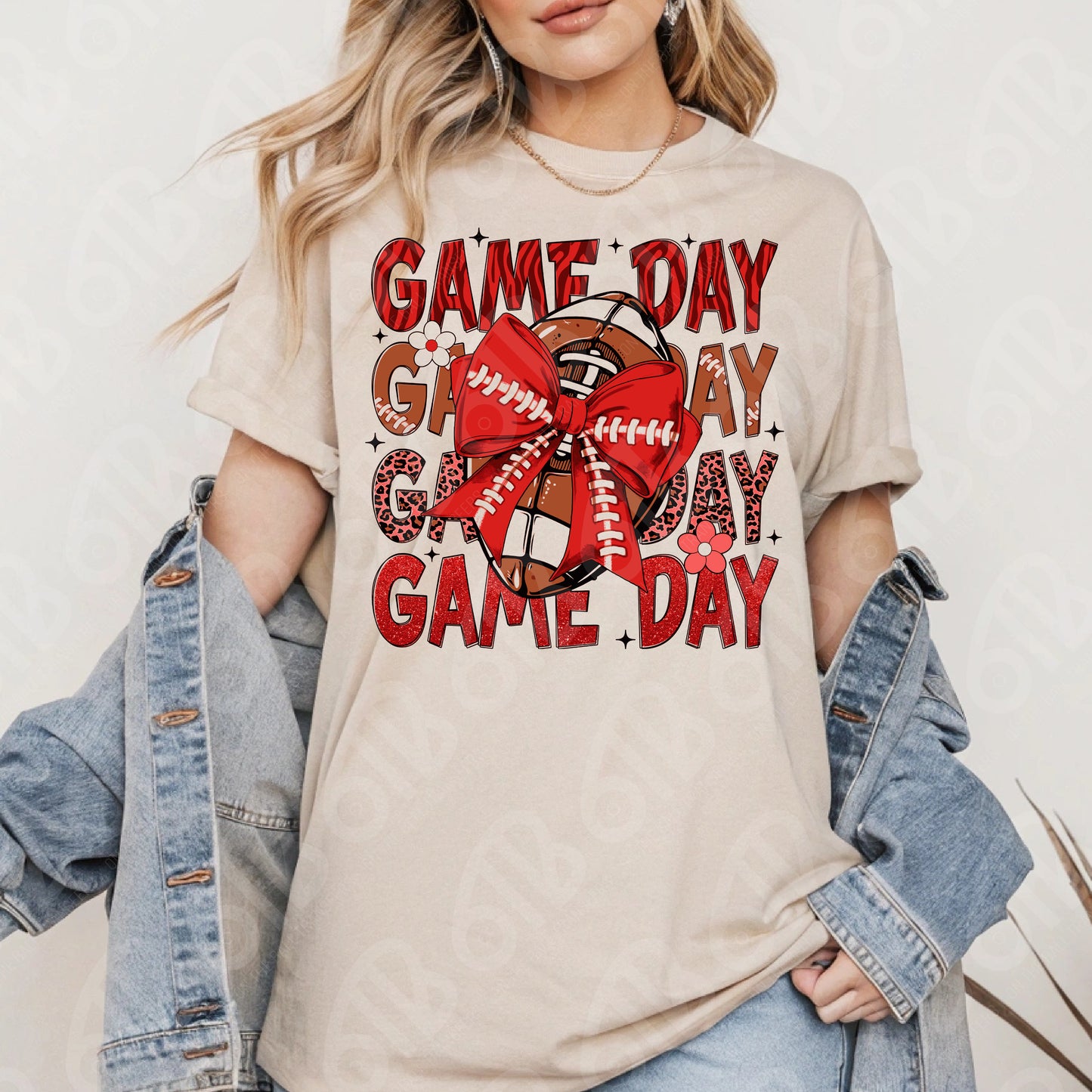 Game Day Football Red DTF Transfer
