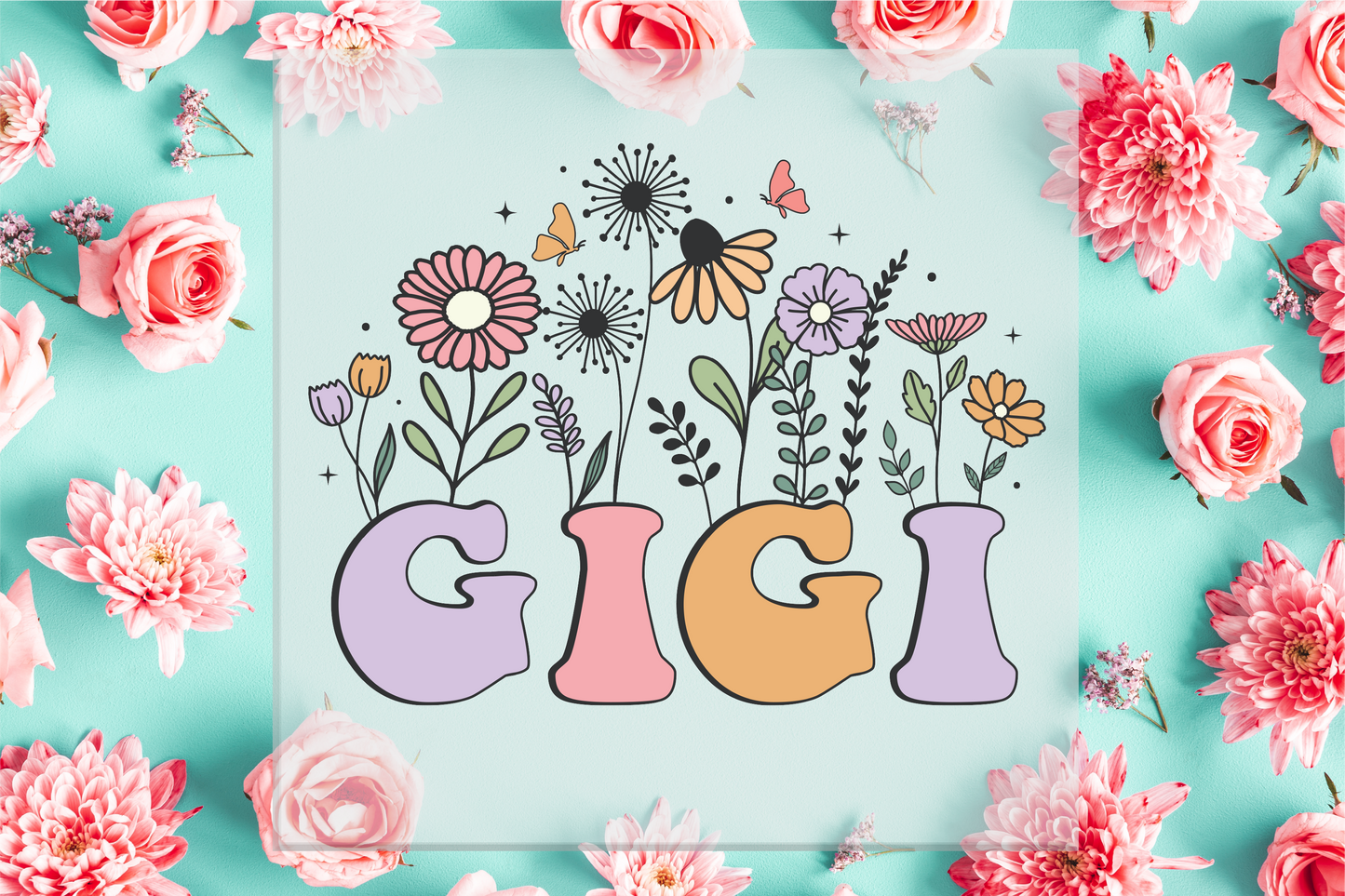 Gigi Flowers DTF Transfer