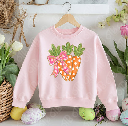 Glitter Coquette Easter Carrots DTF Transfer