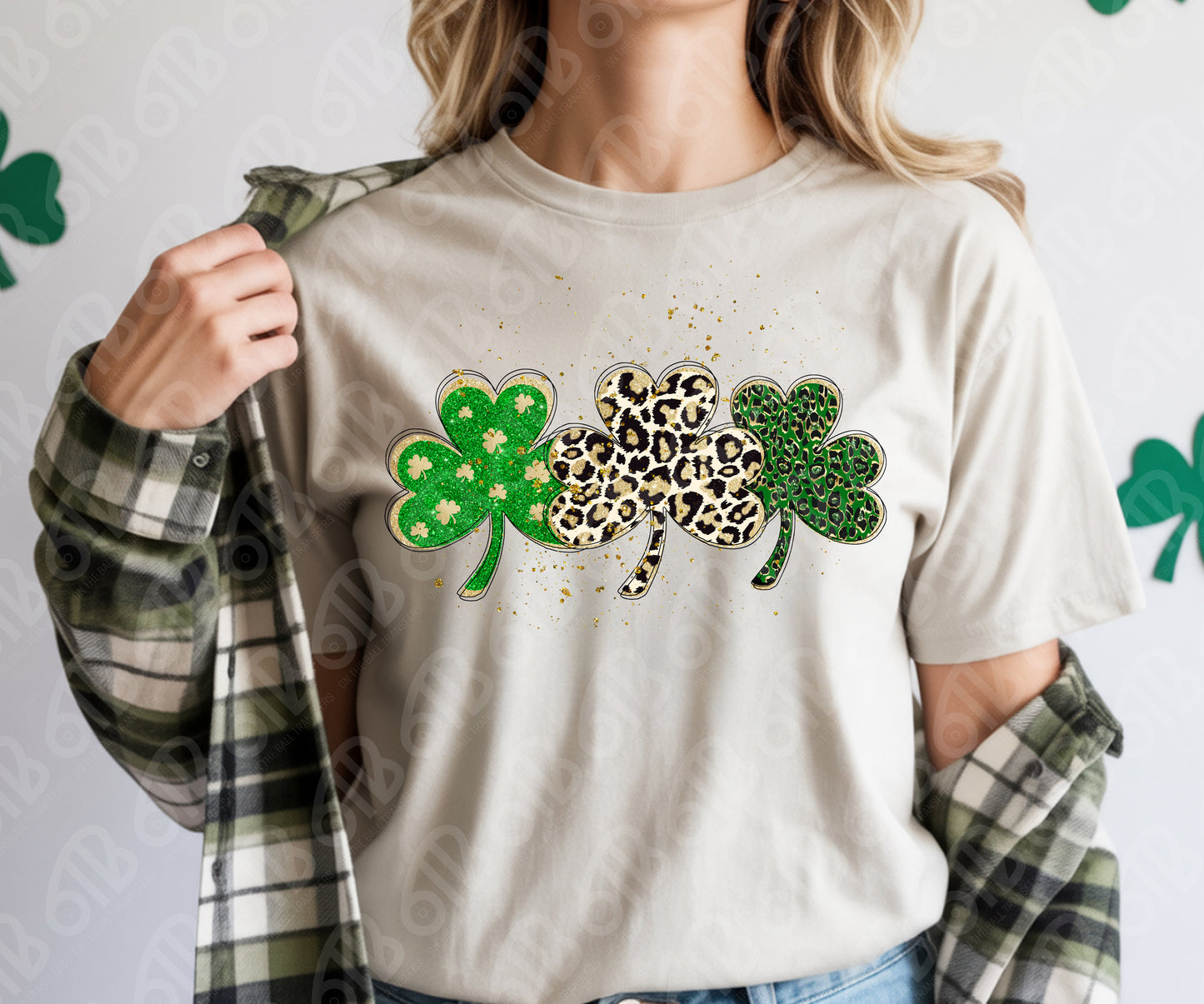 Glitter Shamrocks DTF Transfer