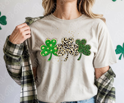 Glitter Shamrocks DTF Transfer