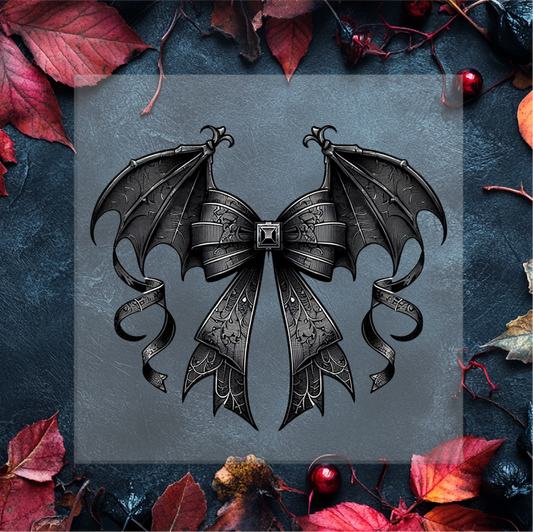 Gothic Bat Bow DTF Transfer